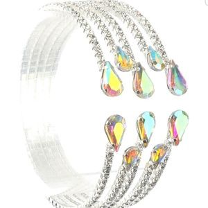 Rhinestones 5 layer cuff bracelet